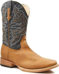 Roper Men's Faux Leather Western Boots - Broad Square Toe