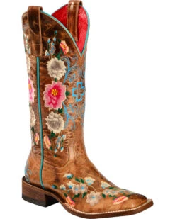 Macie Bean Women's Rose Garden Western Boots - Broad Square Toe