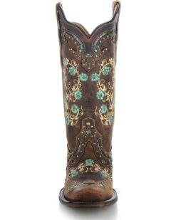 Corral Women's Studded Floral Embroidery Western Boots - Square Toe 6 Corral Women's Studded Floral Embroidery Western Boots - Square Toe -Ariat || Corral || Dan Post Store 0459M4 41 FT