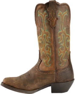 Justin Women's 12" Square Toe Stampede Western Boots -Ariat || Corral || Dan Post Store 045E79 PH LT