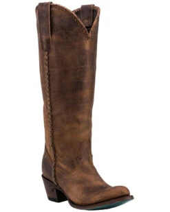 Lane Women's Plain Jane Brown Western Boots - Round Toe 