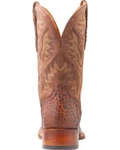 El Dorado Men's Handmade Caiman Back Brass Stockman Boots - Broad Square Toe -Ariat || Corral || Dan Post Store 2000221949 221 BK