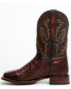 El Dorado Men's Handmade Caiman Back Brass Stockman Boots - Broad Square Toe -Ariat || Corral || Dan Post Store 2000221949 221 P3