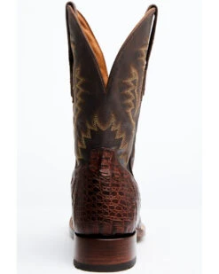 El Dorado Men's Handmade Caiman Back Brass Stockman Boots - Broad Square Toe -Ariat || Corral || Dan Post Store 2000221949 221 P5