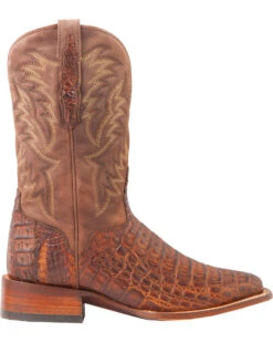 El Dorado Men's Handmade Caiman Back Brass Stockman Boots - Broad Square Toe -Ariat || Corral || Dan Post Store 2000221949 221 RT