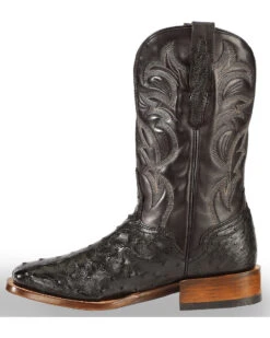 El Dorado Men's Handmade Full Quill Ostrich Stockman Boots - Broad Square Toe -Ariat || Corral || Dan Post Store 2000221951 001 LT