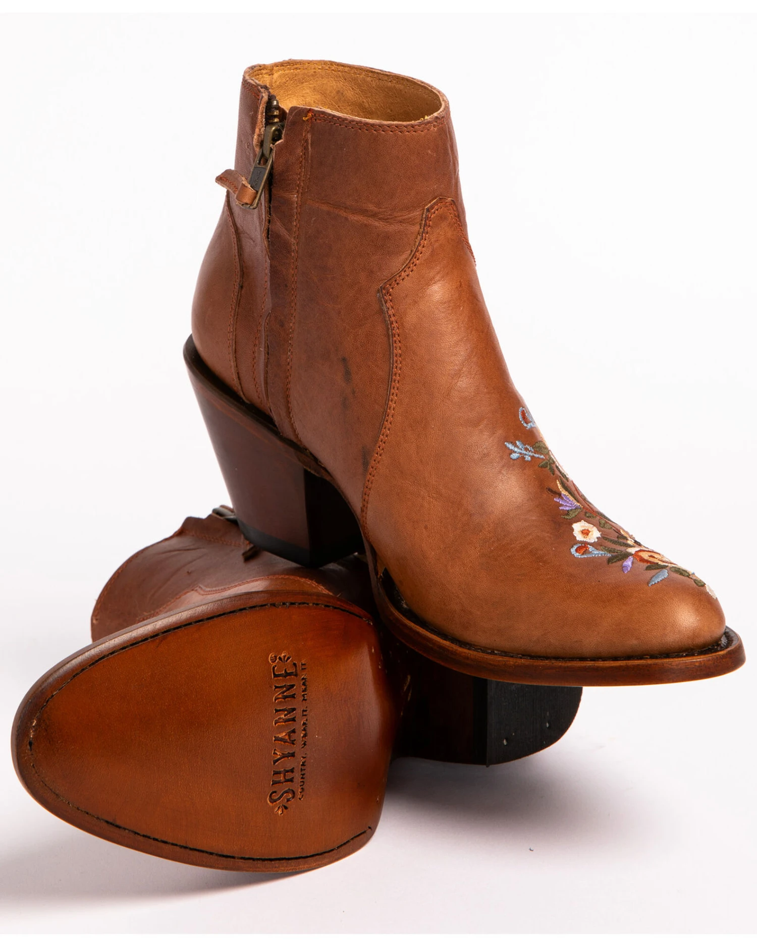 Shyanne Women's Millie Floral Embroidered Booties - Round Toe 5 Shyanne Women's Millie Floral Embroidered Booties - Round Toe - Image 5