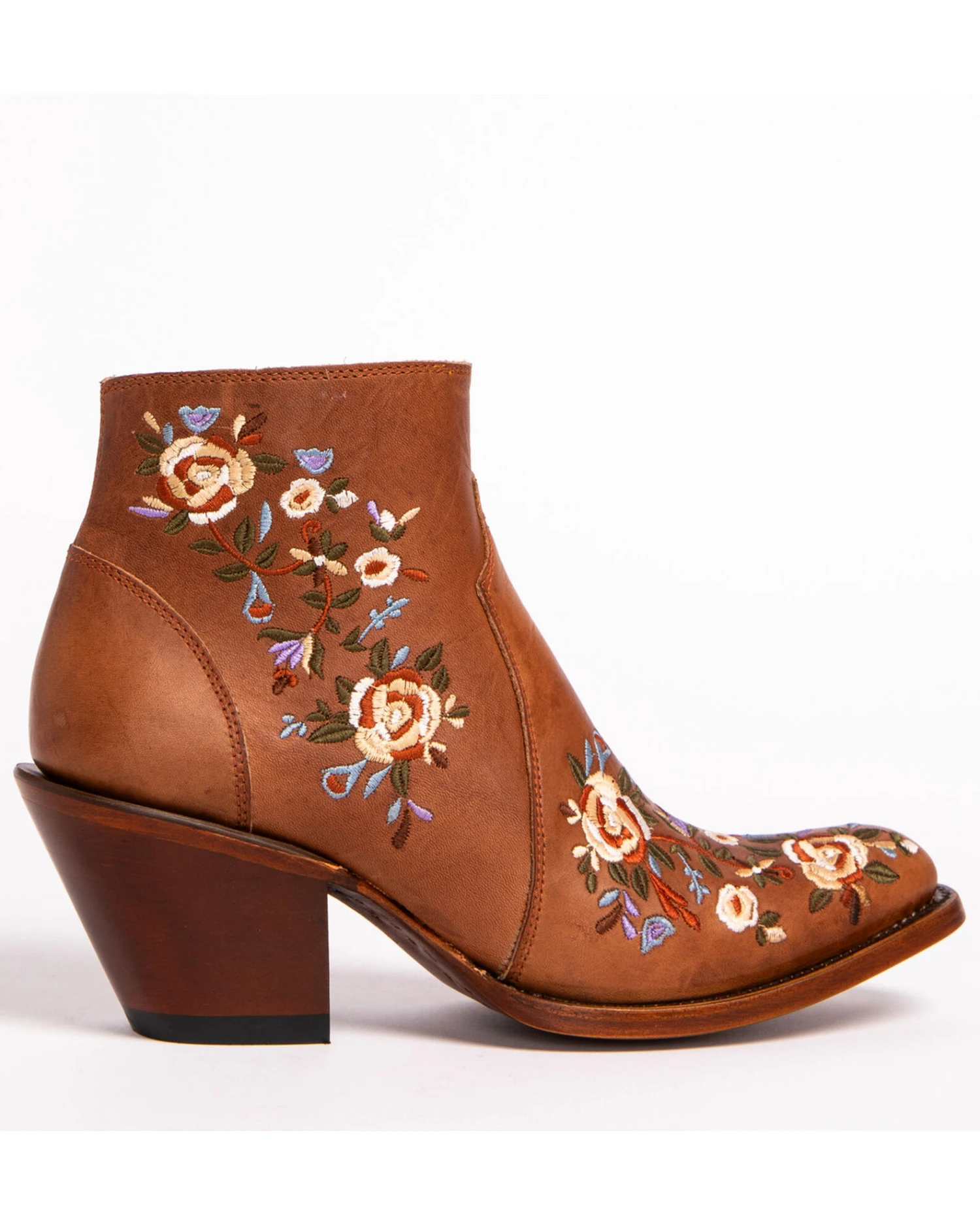 Shyanne Women's Millie Floral Embroidered Booties - Round Toe 3 Shyanne Women's Millie Floral Embroidered Booties - Round Toe - Image 3