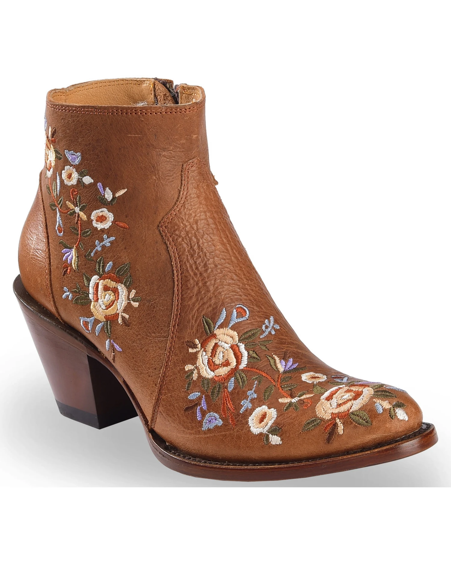 Shyanne Women's Millie Floral Embroidered Booties - Round Toe 1 Shyanne Women's Millie Floral Embroidered Booties - Round Toe