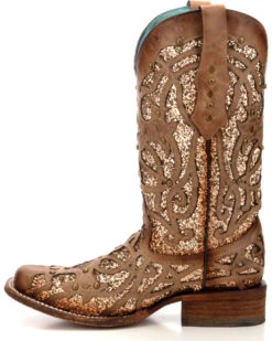 Corral Women's Orix Glitter Inlay & Studded Western Boots - Square Toe -Ariat || Corral || Dan Post Store 2000229513 200 LT
