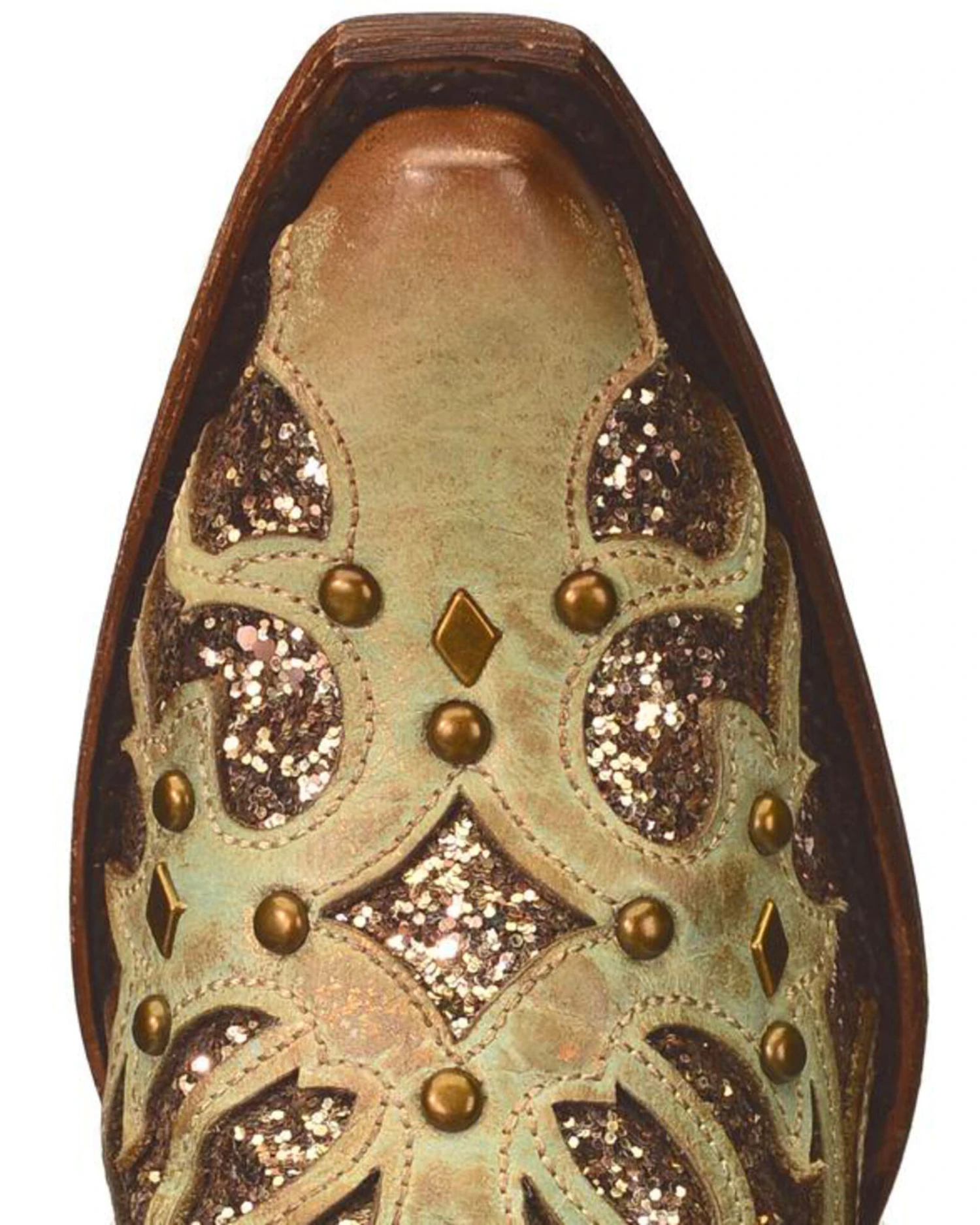 Corral Women's Mint Glitter Inlay Western Boots - Snip Toe 6 Corral Women's Mint Glitter Inlay Western Boots - Snip Toe - Image 6