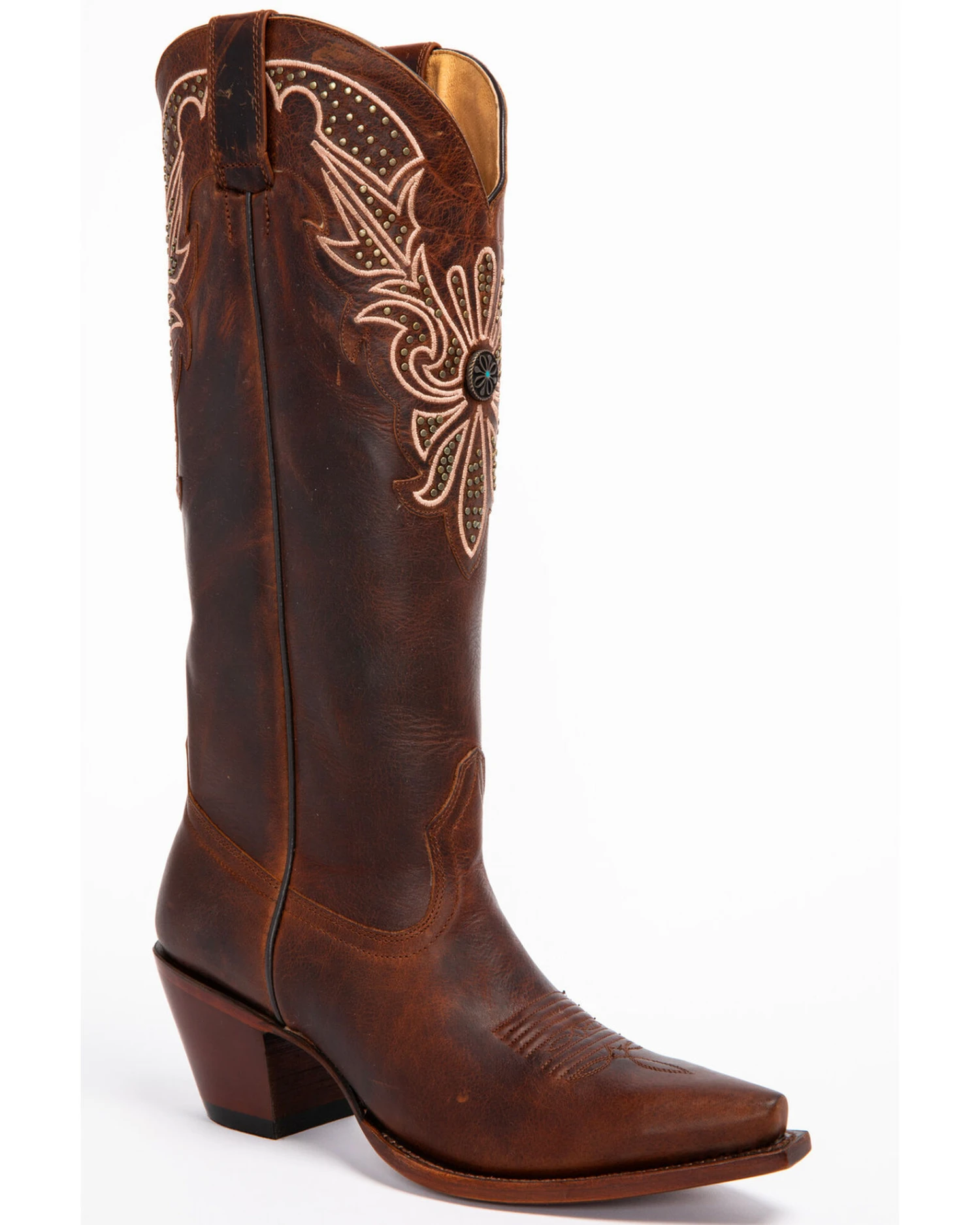 Shyanne Women's Mariel Floral Embroidered Studded Concho Western Boots - Snip Toe 1 Shyanne Women's Mariel Floral Embroidered Studded Concho Western Boots - Snip Toe