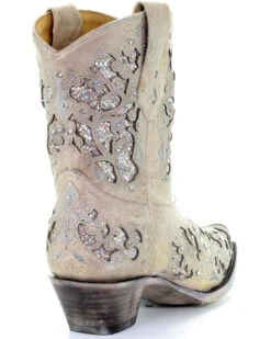 Corral Women's Metallic Glitter Inlay & Crystal Boots - Snip Toe -Ariat || Corral || Dan Post Store 2000241024 100 D2