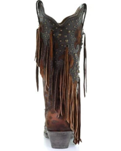 Corral Women's Leopard Stud & Fringe Western Boots - Snip Toe -Ariat || Corral || Dan Post Store 2000241028 271 BK