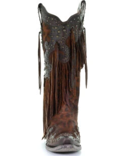 Corral Women's Leopard Stud & Fringe Western Boots - Snip Toe -Ariat || Corral || Dan Post Store 2000241028 271 FT