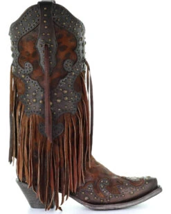 Corral Women's Leopard Stud & Fringe Western Boots - Snip Toe -Ariat || Corral || Dan Post Store 2000241028 271 RT
