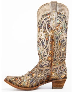 Corral Women's Taupe Inlay Western Boots - Snip Toe -Ariat || Corral || Dan Post Store 2000257881 251 P3