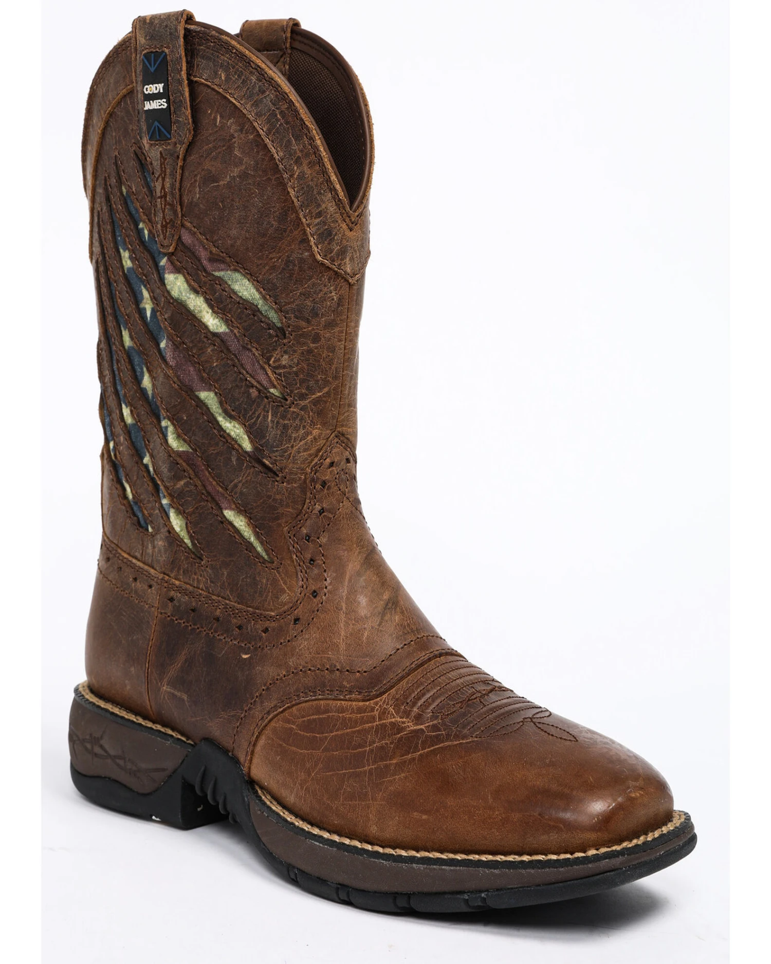 Brothers & Sons Men's Scratch American Flag Lite Performance Western Boots - Square Toe 1 Brothers & Sons Men's Scratch American Flag Lite Performance Western Boots - Square Toe