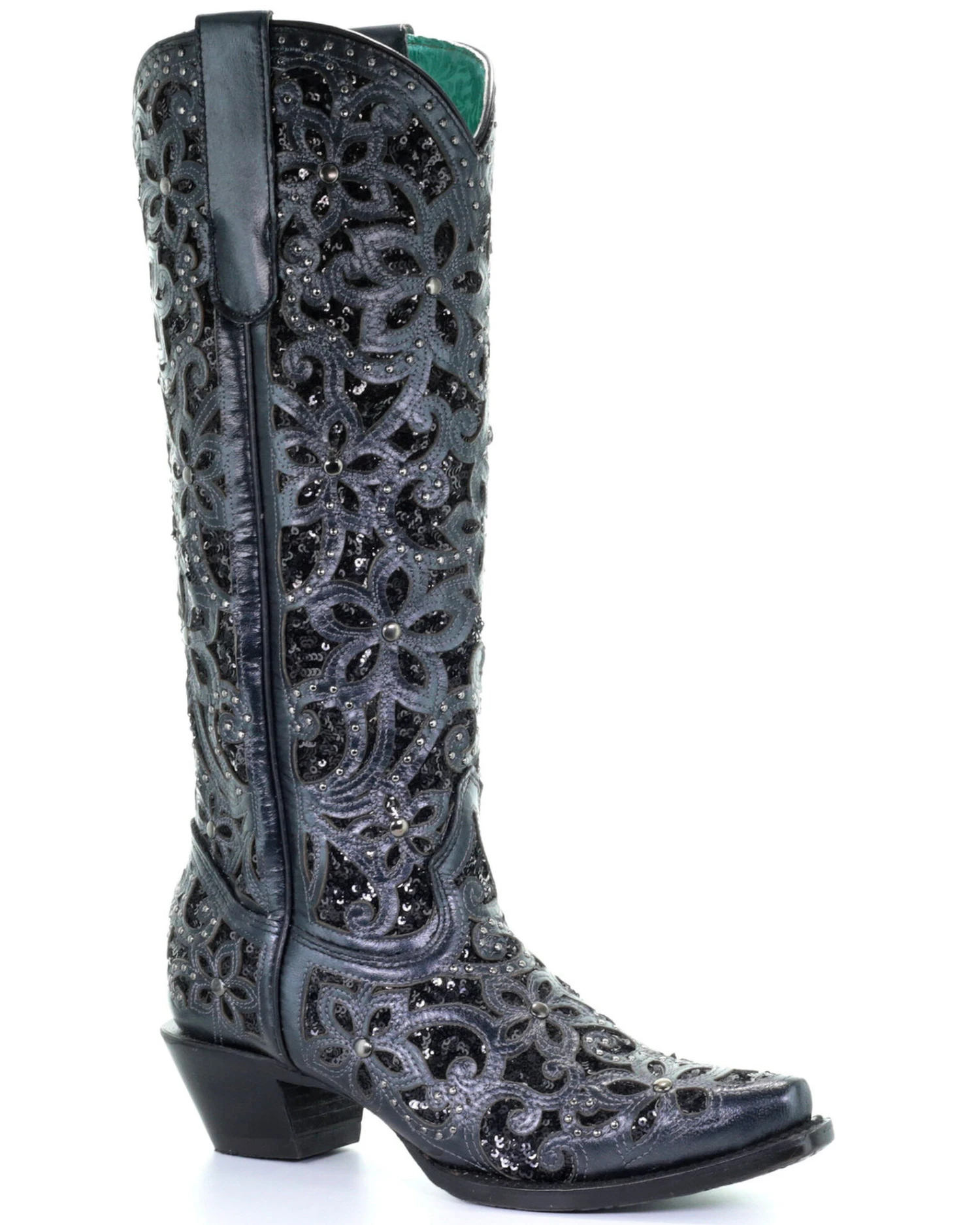 Corral Women's Floral Inlay Western Boots - Snip Toe 1 Corral Women's Floral Inlay Western Boots - Snip Toe