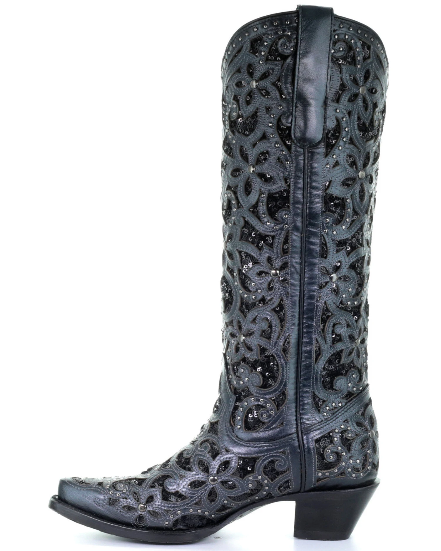 Corral Women's Floral Inlay Western Boots - Snip Toe 3 Corral Women's Floral Inlay Western Boots - Snip Toe - Image 3