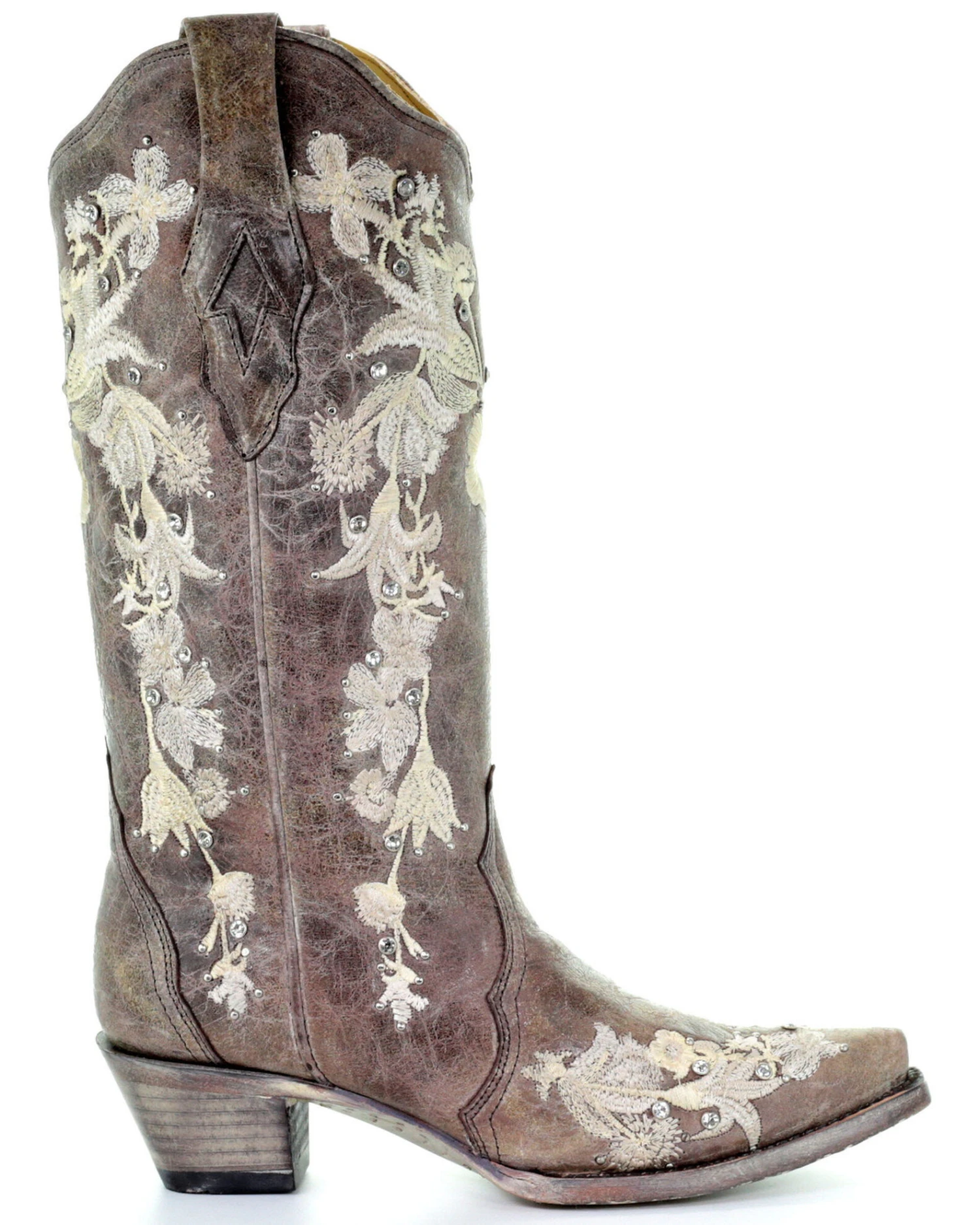 Corral Women's Flower Embroidery Western Boots - Snip Toe 2 Corral Women's Flower Embroidery Western Boots - Snip Toe - Image 2