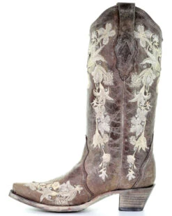 Corral Women's Flower Embroidery Western Boots - Snip Toe 7 Corral Women's Flower Embroidery Western Boots - Snip Toe -Ariat || Corral || Dan Post Store 2000275620 205 P3