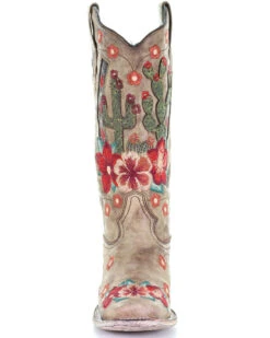 Corral Women's Cactus Floral Embroidery Overlay Western Boots - Square Toe -Ariat || Corral || Dan Post Store 2000282865 251 P5