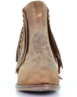 Circle G Women's Brown Studded Fringe Booties - Round Toe -Ariat || Corral || Dan Post Store 2000282867 200 P5
