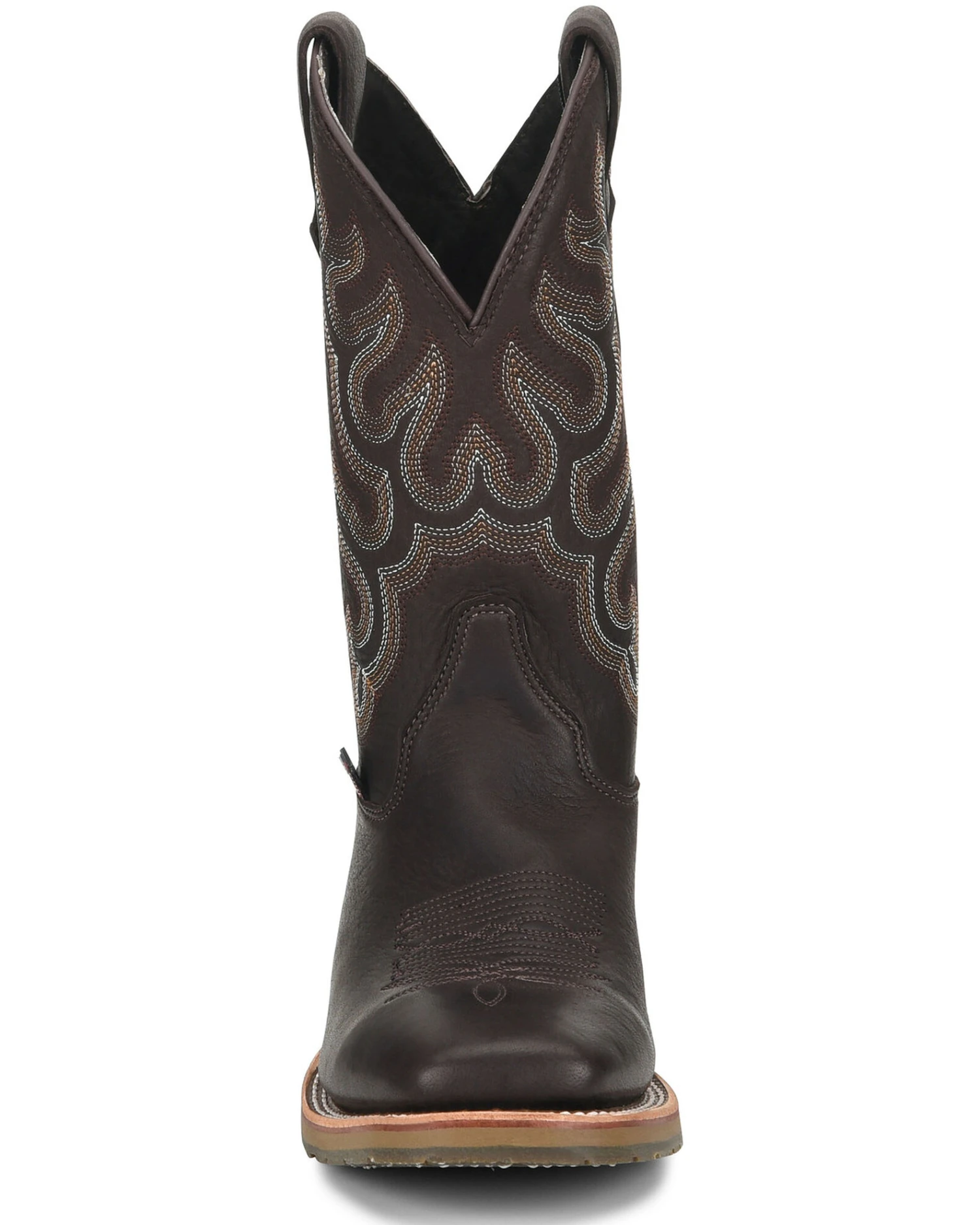 Double H Men's Dark Brown Elk Western Boots - Broad Square Toe 5 Double H Men's Dark Brown Elk Western Boots - Broad Square Toe - Image 5