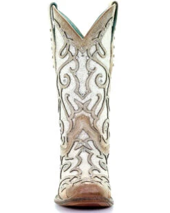Corral Women's White Glitter Inlay Western Boots - Square Toe -Ariat || Corral || Dan Post Store 2000288063 103 P5