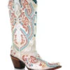 Corral Women's Turquoise Embroidery With Studs Western Boots - Snip Toe