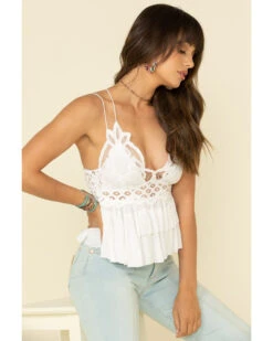 Free People Women's Adella Cami Lace Ruffled Tank Top