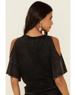 White Crow Women's Night Rainbow Dolly Quote Cold Shoulder Top -Ariat || Corral || Dan Post Store 2000328404 001 P5