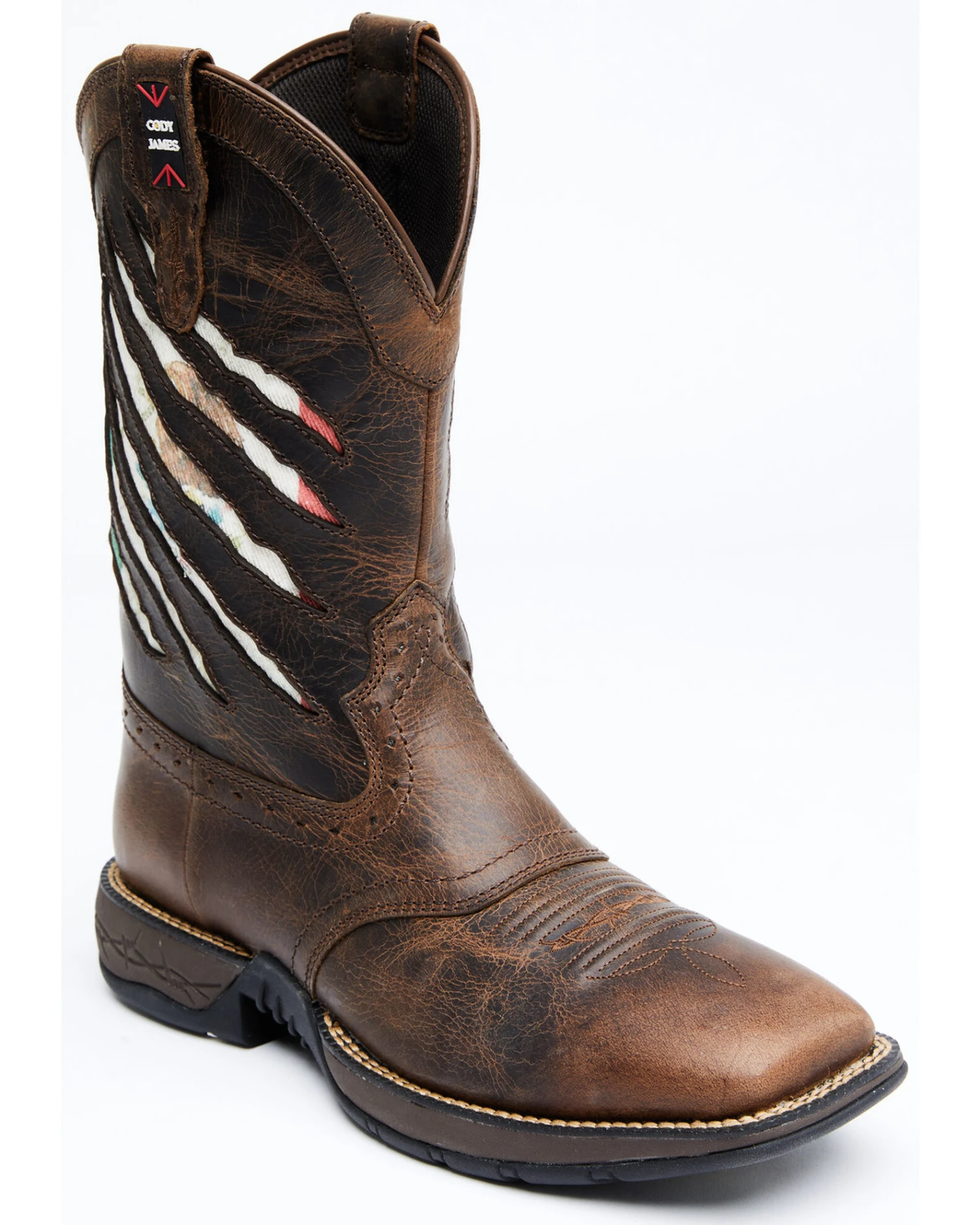Brothers & Sons Men's Scratch Mexico Flag Lite Performance Western Boots - Broad Square Toe 1 Brothers & Sons Men's Scratch Mexico Flag Lite Performance Western Boots - Broad Square Toe