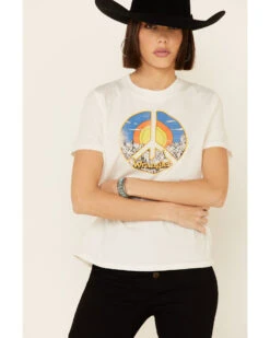 Wrangler Modern Women's Vintage Peace Sign Logo Graphic Tee  -Ariat || Corral || Dan Post Store 2000332477 103 P3