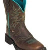 Justin Women's Mandra Chocolate Western Boots - Broad Square Toe