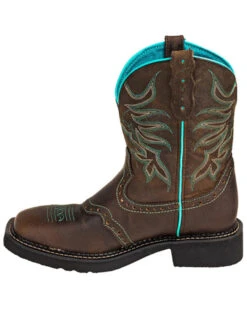 Justin Women's Mandra Chocolate Western Boots - Broad Square Toe -Ariat || Corral || Dan Post Store 2000335061 240 P3