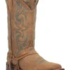 Laredo Women's Tan Turquoise Stitching Western Boots - Square Toe