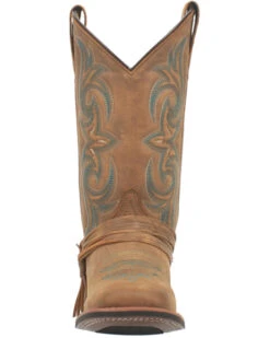 Laredo Women's Tan Turquoise Stitching Western Boots - Square Toe -Ariat || Corral || Dan Post Store 2000337535 200 P4