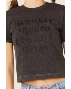 Ali Dee Women's Charcoal Rodeo Whiskey Cowboys Texas Graphic Tee  -Ariat || Corral || Dan Post Store 2000337655 022 P3
