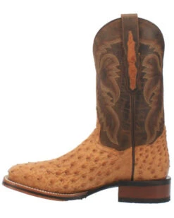 Dan Post Men's Kershaw Exotic Ostrich Skin Western Boots - Broad Square Toe -Ariat || Corral || Dan Post Store 2000337937 280 P3