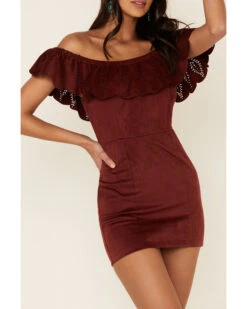 Shyanne Women's Off-Shoulder Faux Suede Dress -Ariat || Corral || Dan Post Store 2000338232 240 P3