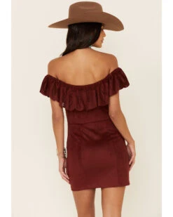 Shyanne Women's Off-Shoulder Faux Suede Dress -Ariat || Corral || Dan Post Store 2000338232 240 P4