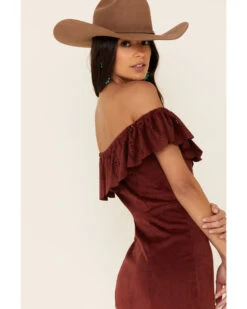 Shyanne Women's Off-Shoulder Faux Suede Dress -Ariat || Corral || Dan Post Store 2000338232 240 P5