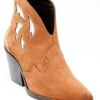Dan Post Women's Embroidered Inlay Suede Fashion Booties - Pointed Toe