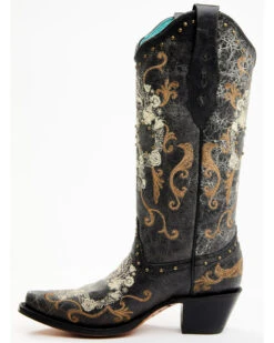 Corral Women's Floral Skull Embroidery & Studs Western Boots - Snip Toe 9 Corral Women's Floral Skull Embroidery & Studs Western Boots - Snip Toe -Ariat || Corral || Dan Post Store 2000340854 001 P3