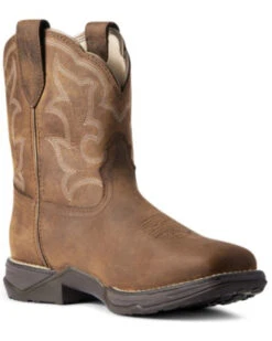 Ariat Women's Distressed Brown Anthem Shortie II H20 Full-Grain Western Boot - Square ToeÂ