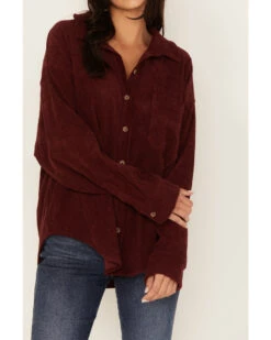 Wishlist Women's Solid Corduroy Oversized Long Sleeve Button Down Shirt  -Ariat || Corral || Dan Post Store 2000344149 640 P3