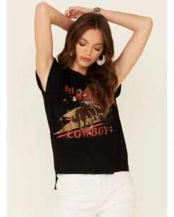Rodeo Quincy Women's Thunderstruck Cowboy Graphic Short Sleeve Tee 