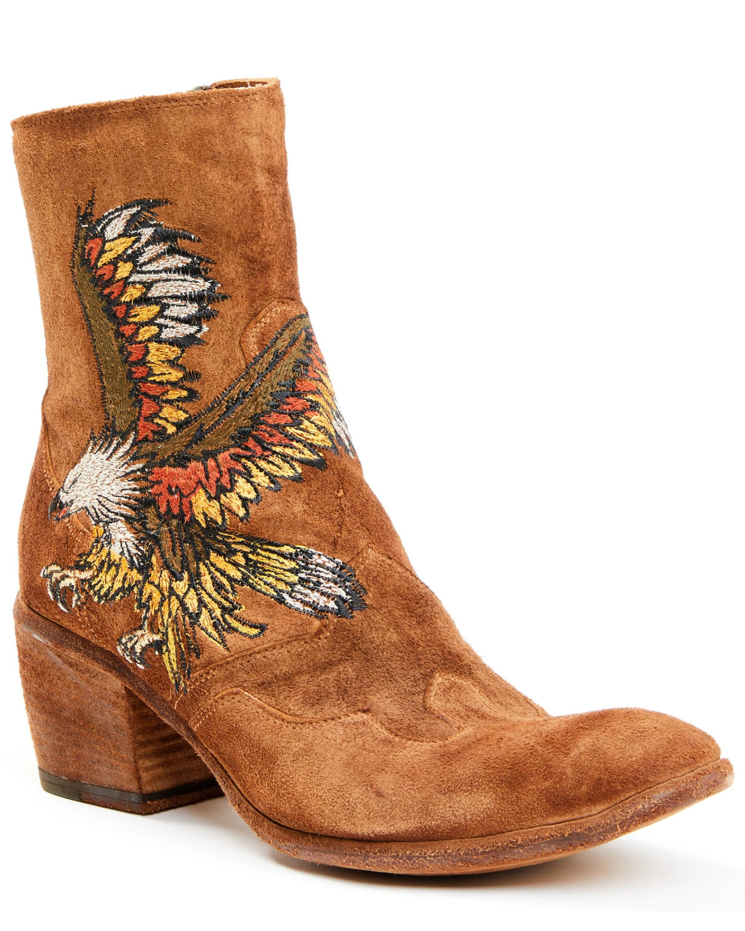 Marco Delli Women's Embroidered Eagle Fashion Booties - Round Toe 1 Marco Delli Women's Embroidered Eagle Fashion Booties - Round Toe